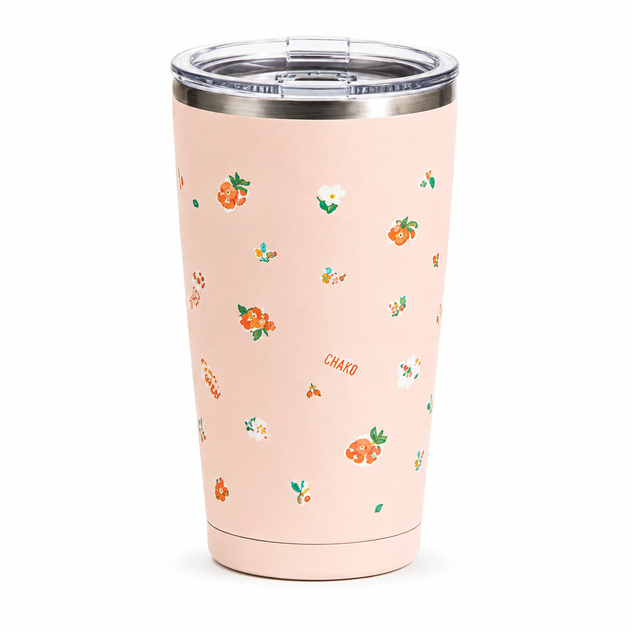 Chako Pastel Pink Floral Stainless Steel Travel Tumbler