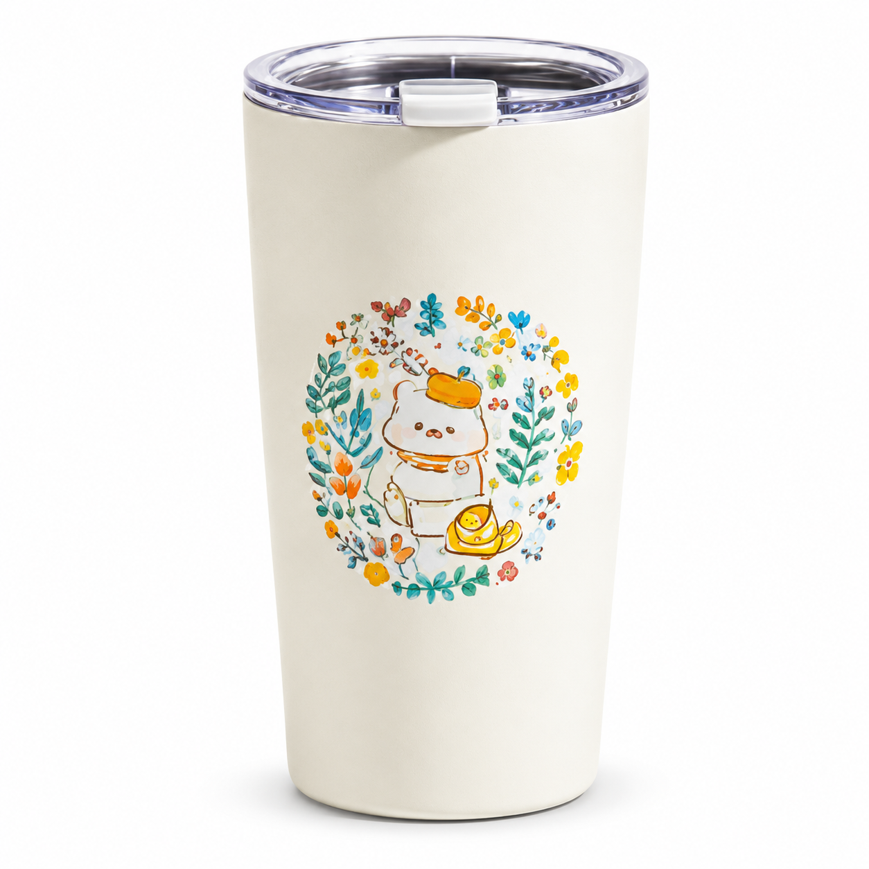Woodland Meadow Bear Stainless Steel Travel Tumbler