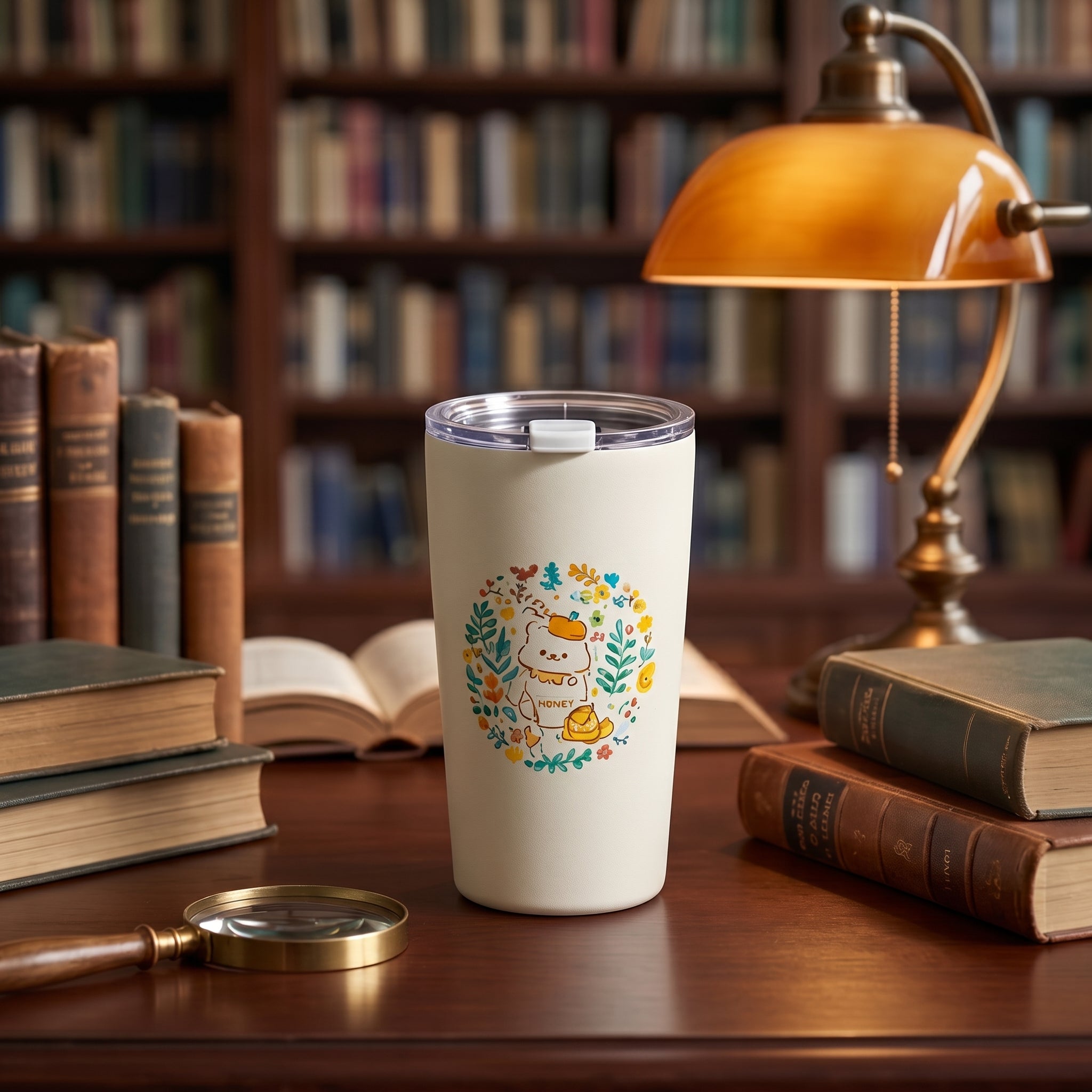 Woodland Meadow Bear Stainless Steel Travel Tumbler