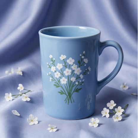 Morning Meadow Blue Floral Ceramic Mug