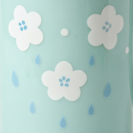 Mint Spring Blossom and Raindrop Ceramic Mug