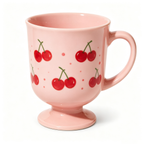 Sweet Cherry Pedestal Ceramic Mug