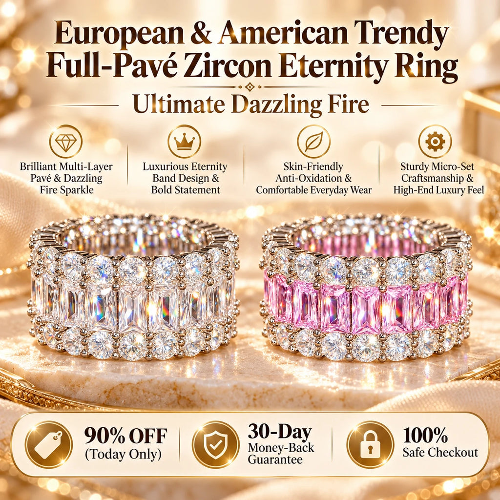 🔥 LAST DAY 90% OFF : Full-Pavé Zircon Multi-Row Eternity Ring – Ultimate Dazzling Fire & Ergonomic Comfort