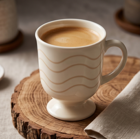 Minimalist Sand Wave Pedestal Mug