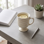 Minimalist Sand Wave Pedestal Mug