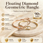 🔥 LAST DAY 90% OFF : Floating Diamond Geometric Bangle – Timeless Luxury &amp; Kinetic Brilliance
