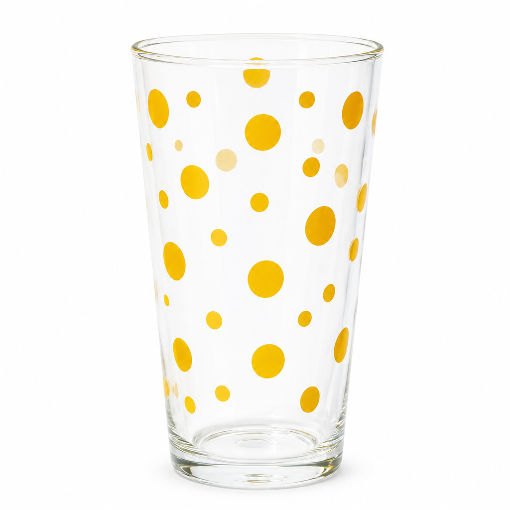 Sunny Polka Dot Glass Tumbler