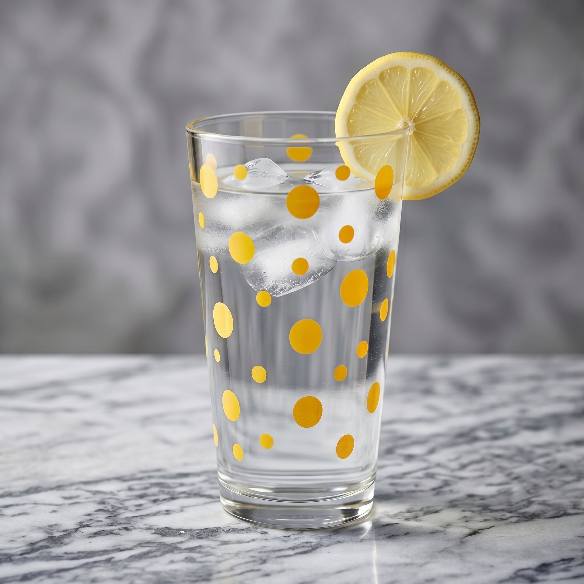 Sunny Polka Dot Glass Tumbler