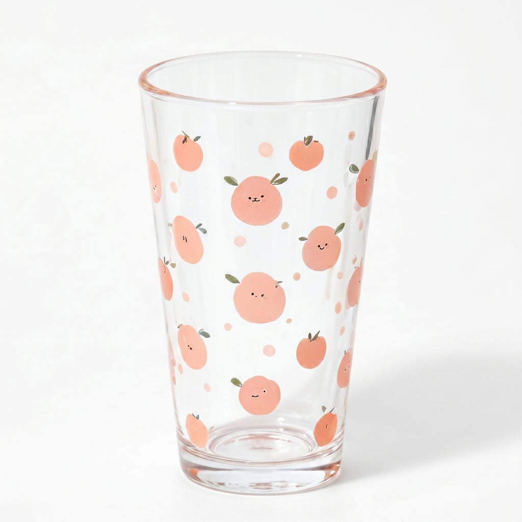 Sweet Peach Delight Floral Glass Tumbler