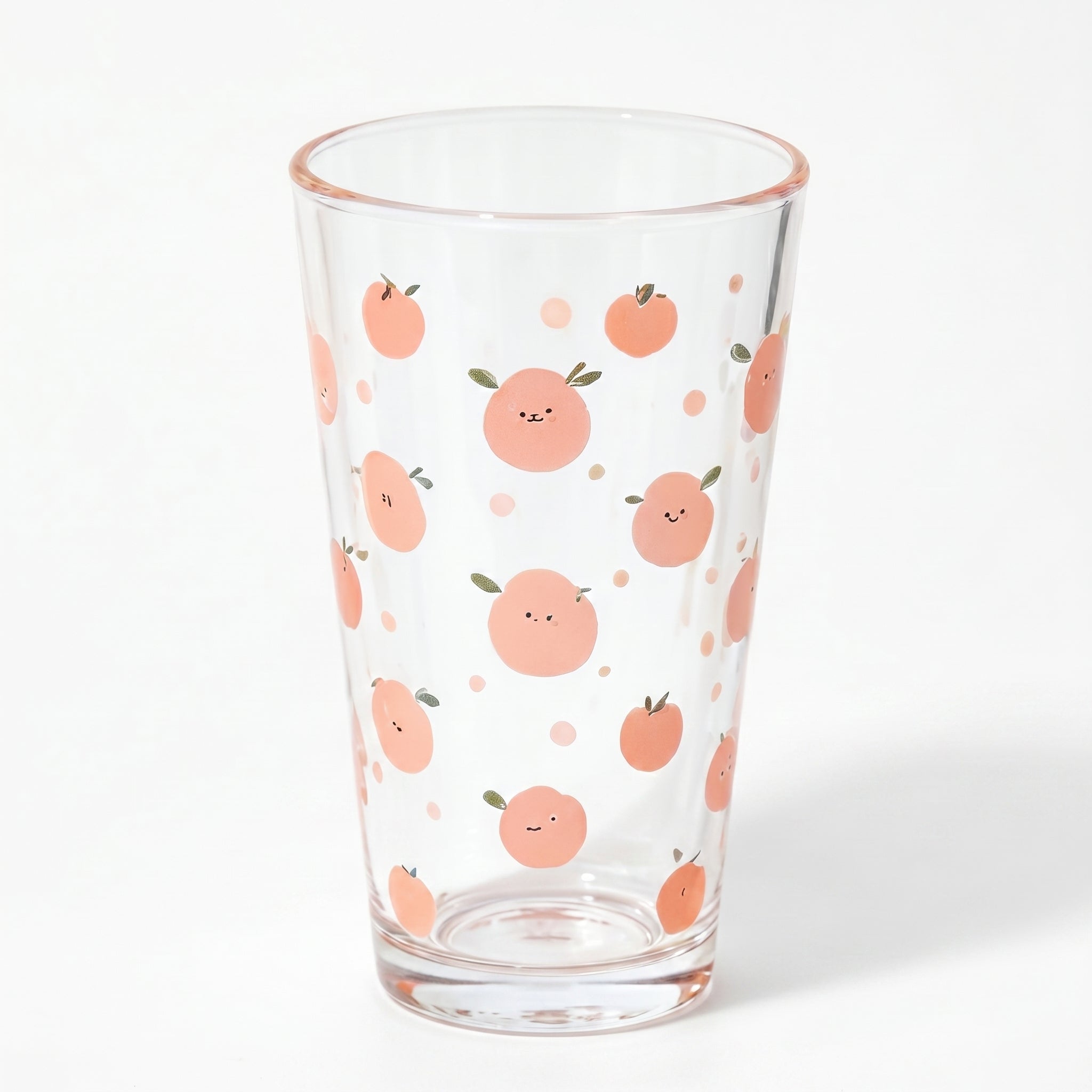 Sweet Peach Delight Floral Glass Tumbler