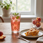 Sweet Peach Delight Floral Glass Tumbler