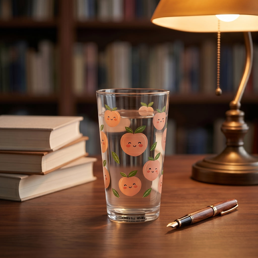 Sweet Peach Delight Floral Glass Tumbler