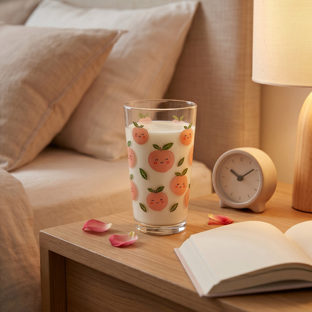 Sweet Peach Delight Floral Glass Tumbler