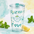 Whimsical Teapot Glass Travel Tumbler with Lid