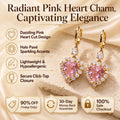 🔥 LAST DAY 90% OFF : Radiant Pink Heart Charm Drop Earrings – Captivating Sparkle & Featherlight Elegance