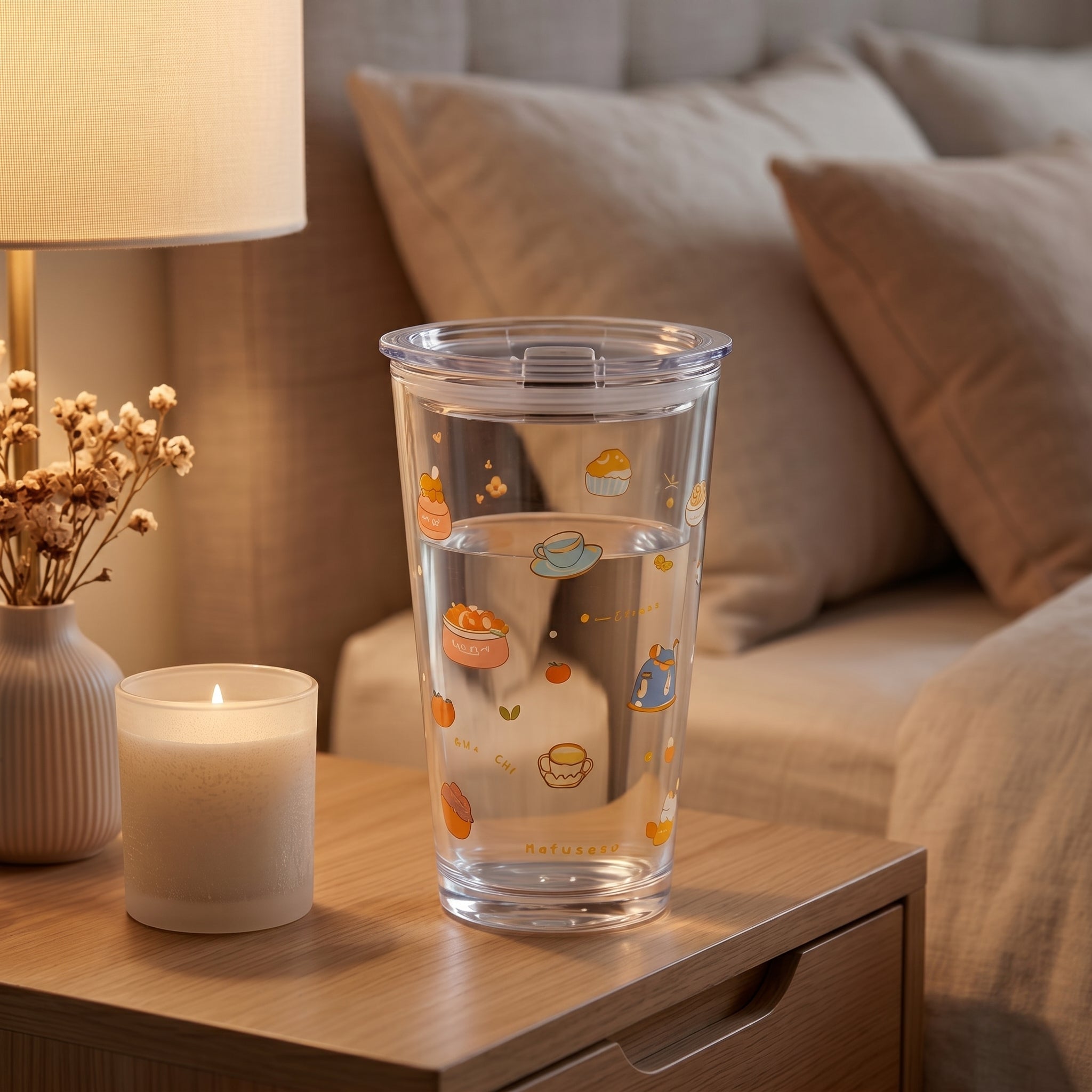 Mofusand Cozy Cafe Double-Walled Travel Tumbler with Lid