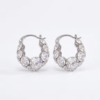 🔥 LAST DAY 90% OFF : Ultra-Brilliant Pavé Huggie Hoop Earrings – French Graduated Sparkle & All-Day Comfort