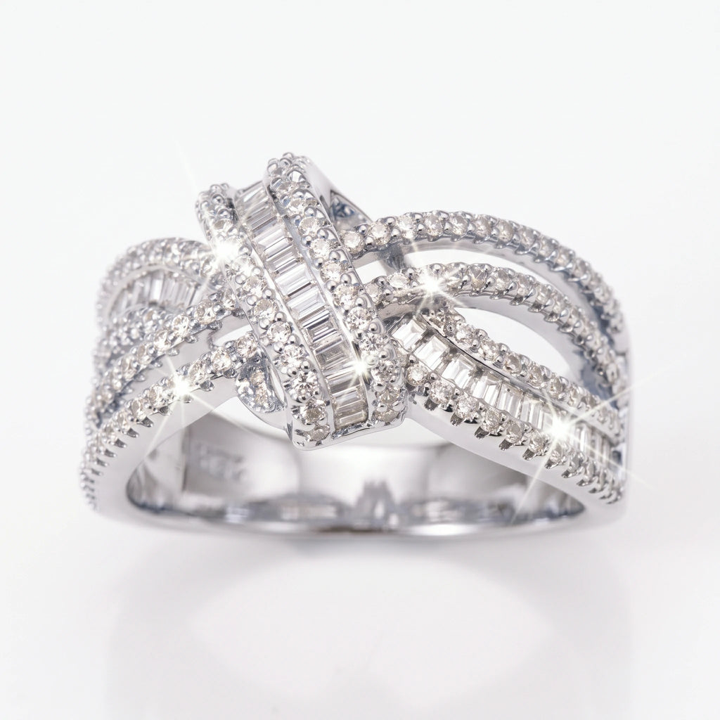 🔥 LAST DAY 90% OFF : Luxury Cross Hollow-Out Diamond Statement Ring – Multi-Band Elegance & Red-Carpet Glamour