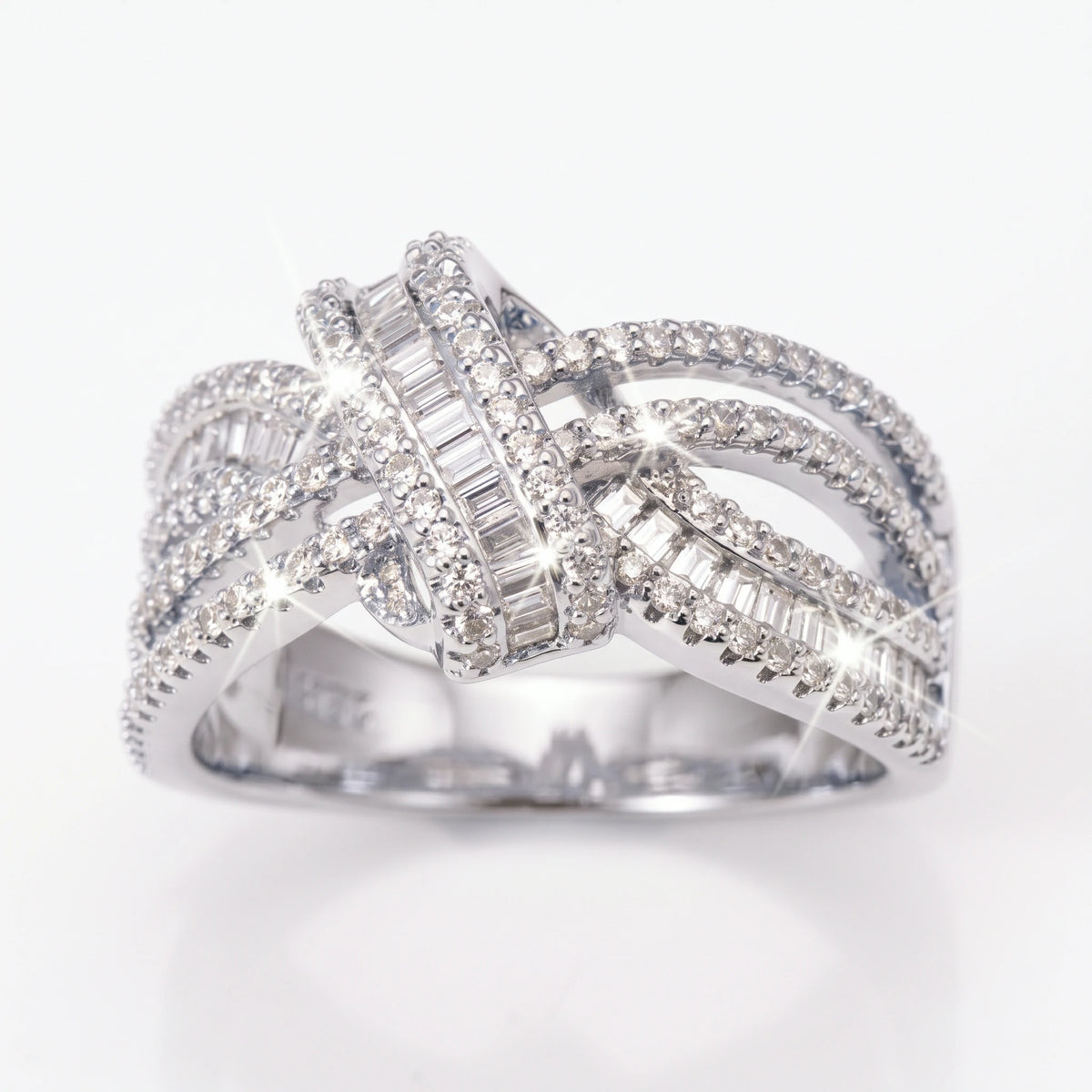 🔥 LAST DAY 90% OFF : Luxury Cross Hollow-Out Diamond Statement Ring – Multi-Band Elegance & Red-Carpet Glamour