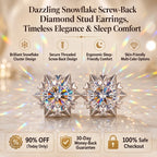 🔥 LAST DAY 90% OFF : Dazzling Snowflake Screw-Back Diamond Stud Earrings – Architectural Brilliance & Sleep-Friendly Comfort