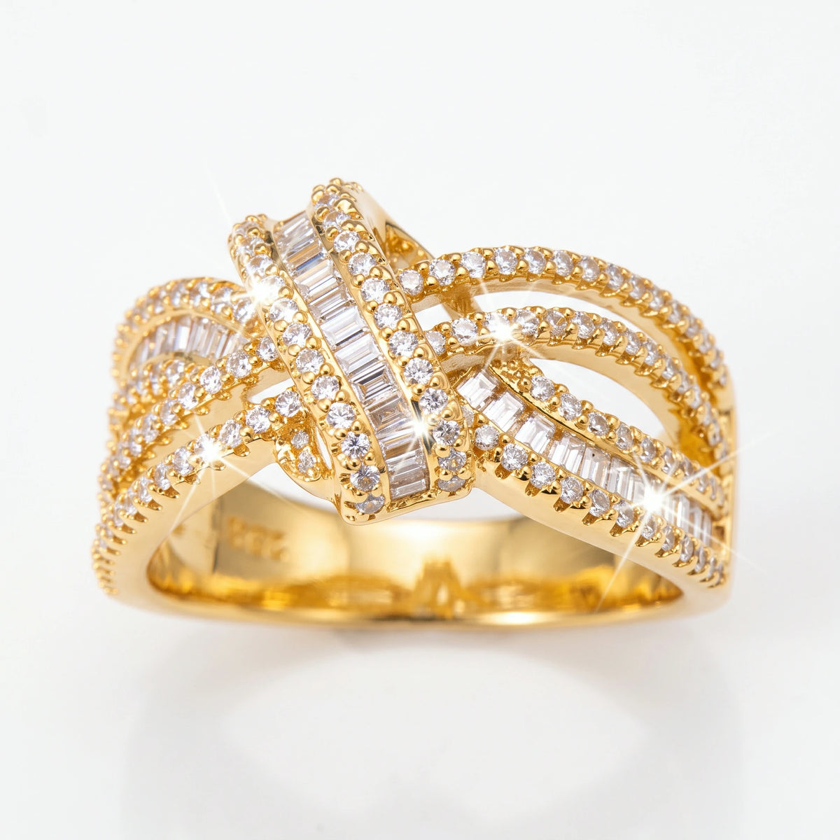 🔥 LAST DAY 90% OFF : Luxury Cross Hollow-Out Diamond Statement Ring – Multi-Band Elegance & Red-Carpet Glamour
