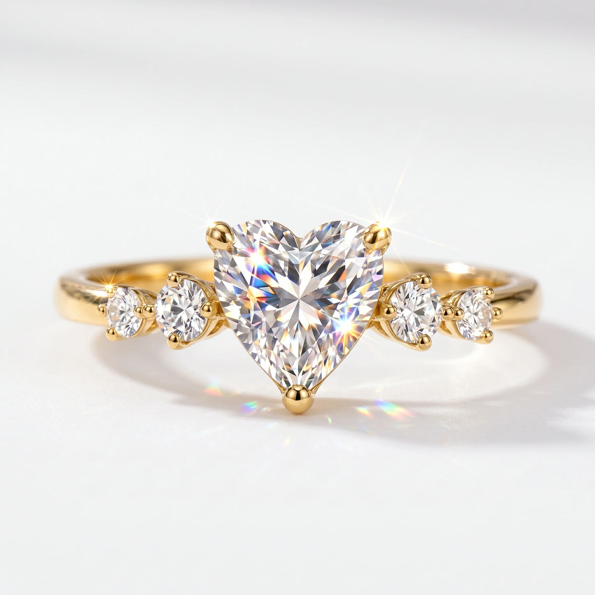 🔥 LAST DAY 90% OFF : Romantic Heart-Shaped Moissanite Solitaire Ring – Eternal Love & Five-Figure Diamond Fire